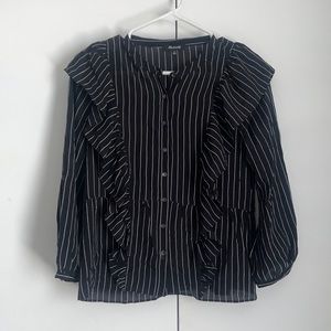 100% Silk Madewell Slight-Peplum Blouse S